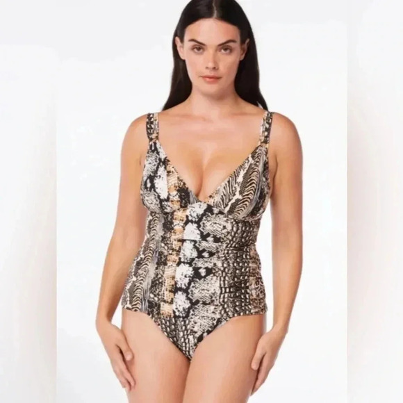 BLEU ROD BEATTIE WALK ON THE WILD SIDE TANKINI TOP AND HIGH WAIST BOTTOM - Picture 2 of 13